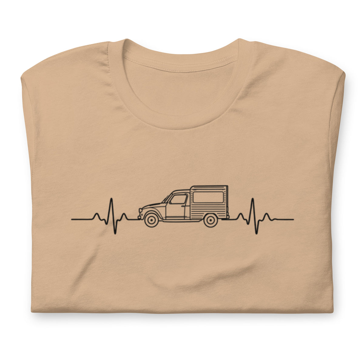 Citroën Acadiane Heartbeat T-shirt – Minimalistische Lijntekening | Heartbeat Collectie