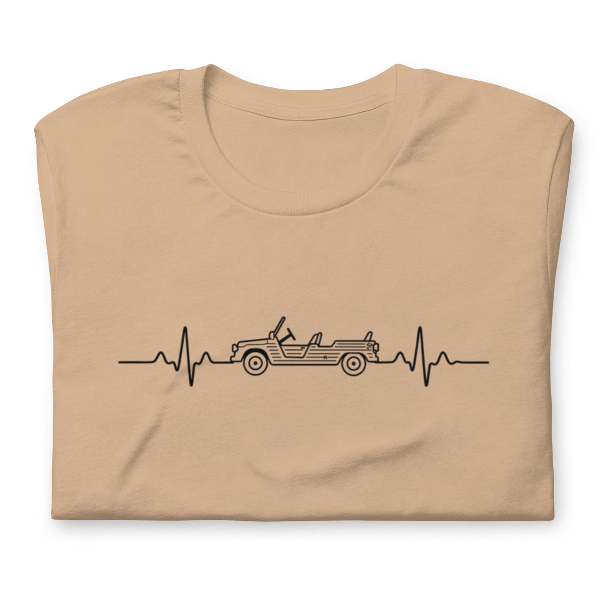 Citroën Méhari Heartbeat T-shirt – Minimalistische Lijntekening | Heartbeat Collectie