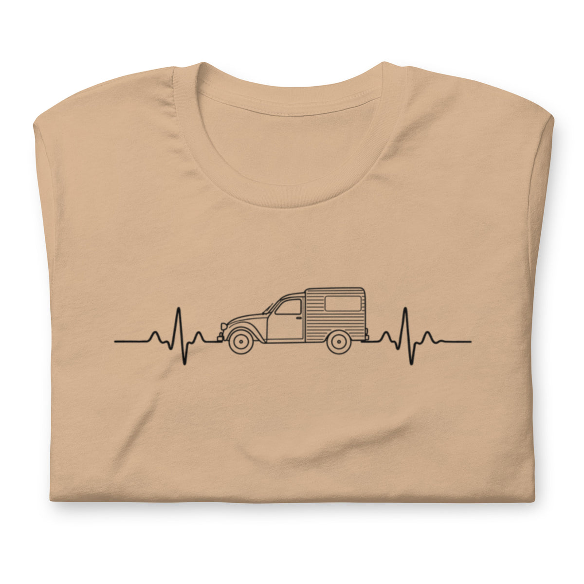 Citroën 2CV Fourgonnette Heartbeat T-shirt – Minimalist Line Drawing | Heartbeat Collection