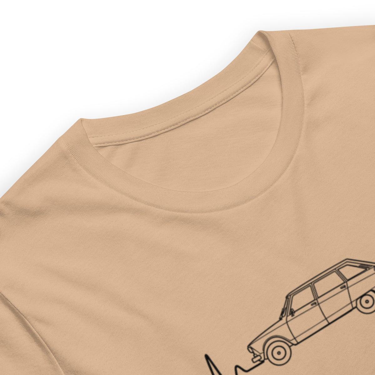 Citroën AMI8 Heartbeat T-shirt – Minimalistische Lijntekening | Heartbeat Collectie