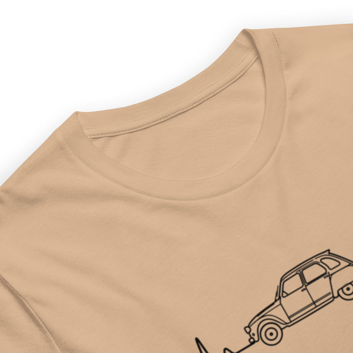 Citroën Dyane Heartbeat T-shirt – Minimalistische Lijntekening | Heartbeat Collectie