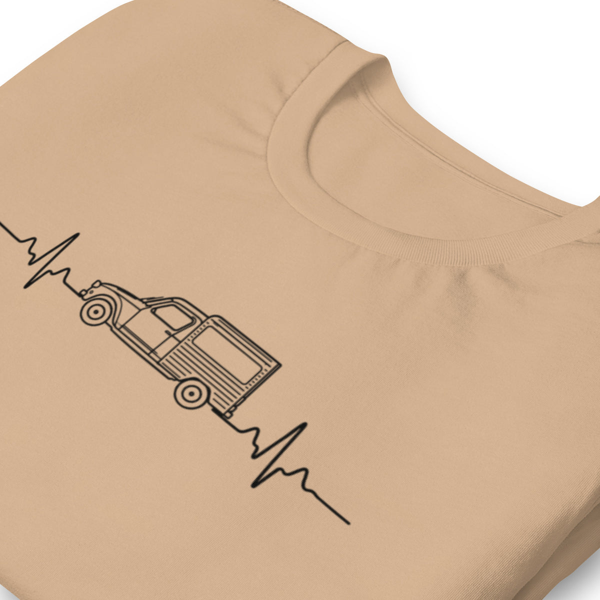 Citroën Acadiane Heartbeat T-shirt – Minimalistische Lijntekening | Heartbeat Collectie