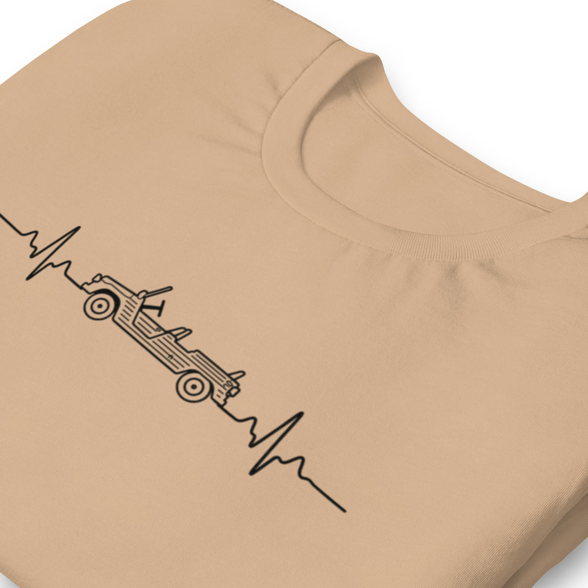 Citroën Méhari Heartbeat T-shirt – Minimalistische Lijntekening | Heartbeat Collectie