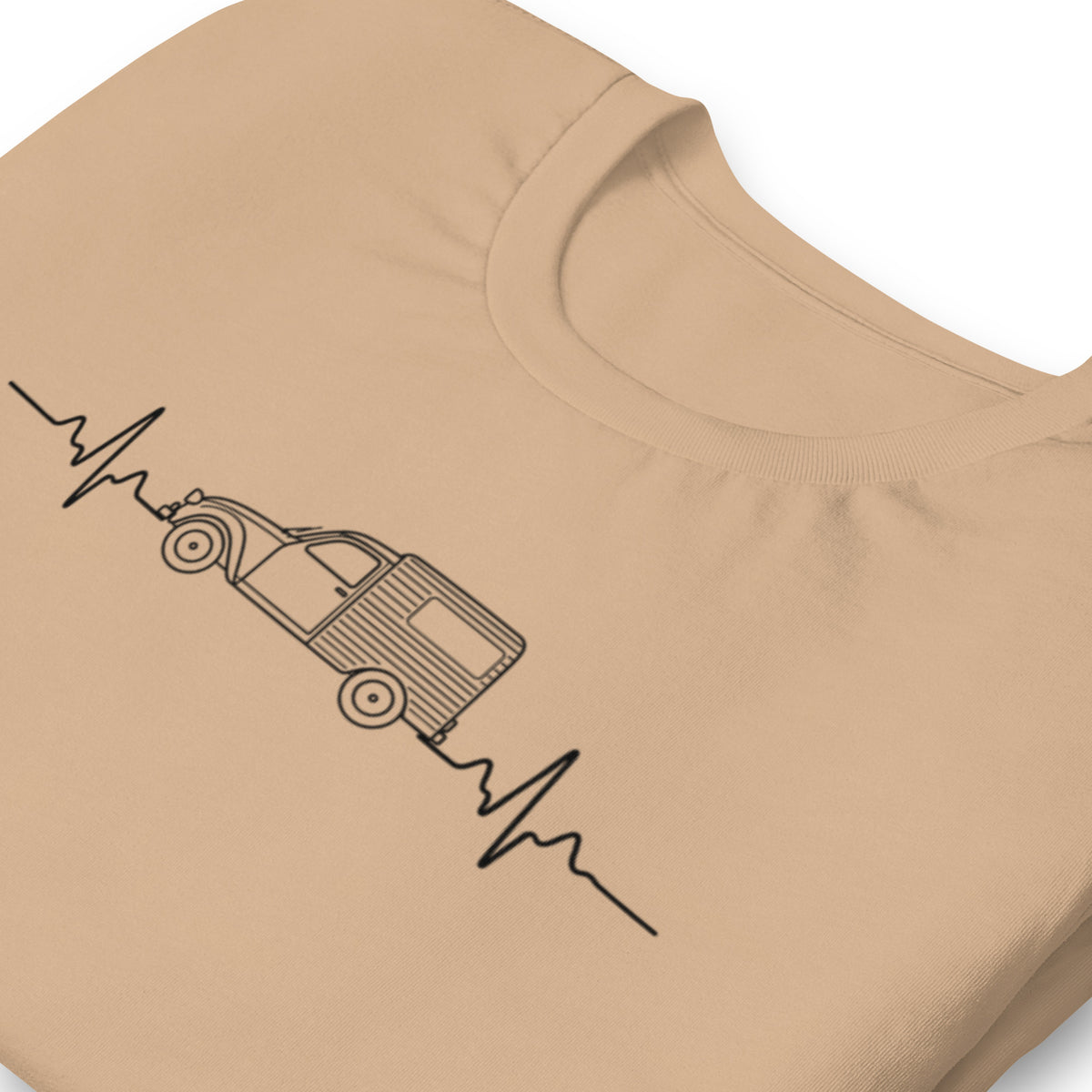 Citroën 2CV Fourgonnette Heartbeat T-shirt – Minimalist Line Drawing | Heartbeat Collection