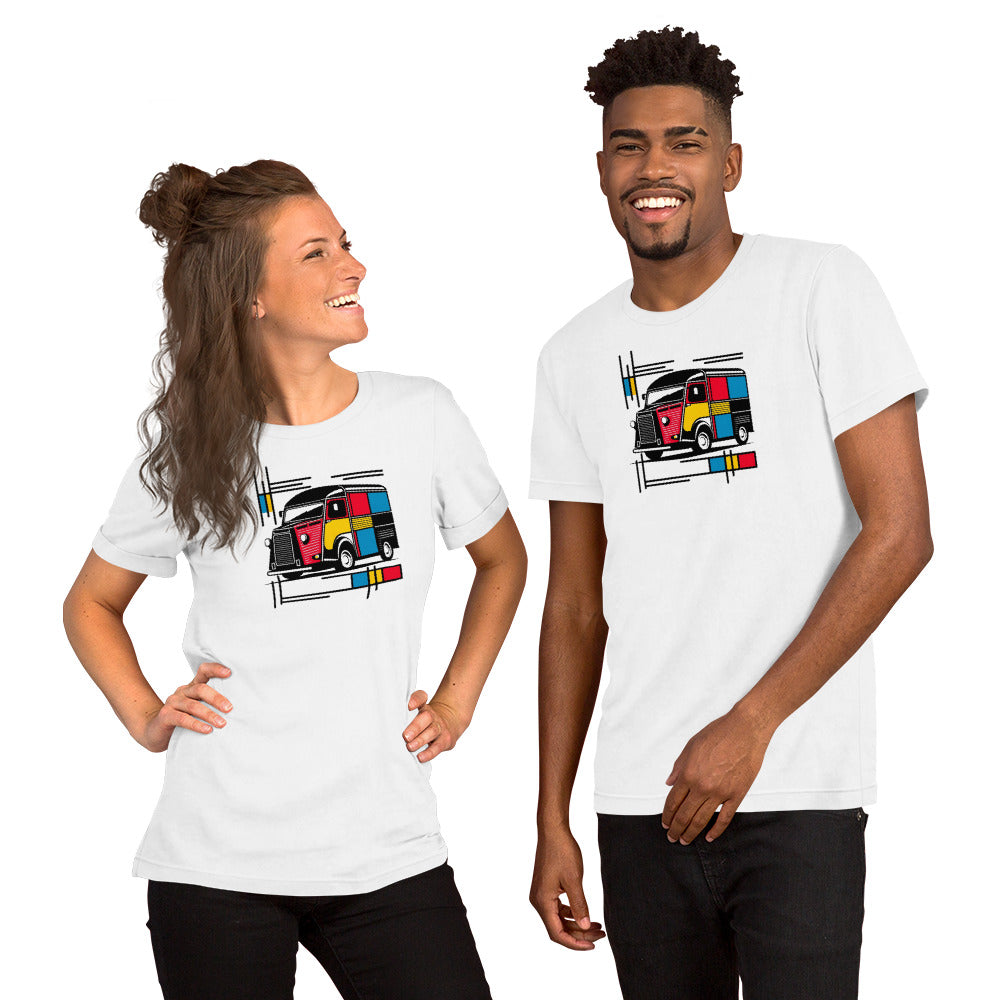 T-shirt “Citroën HY Mondrian Style – Playful Retro Bus”