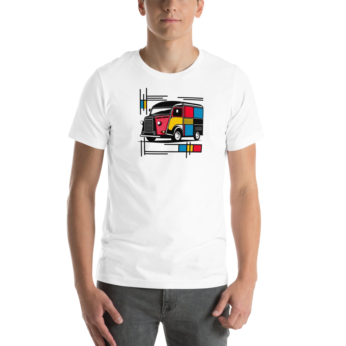 T-shirt “Citroën HY Mondrian Style – Playful Retro Bus”