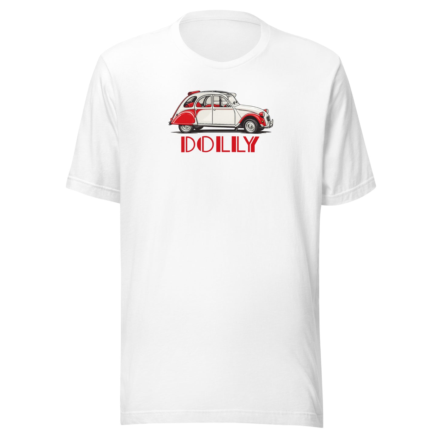 Citroën 2CV Dolly 1986 – T-shirt graphique rouge et blanc – Collection spéciale