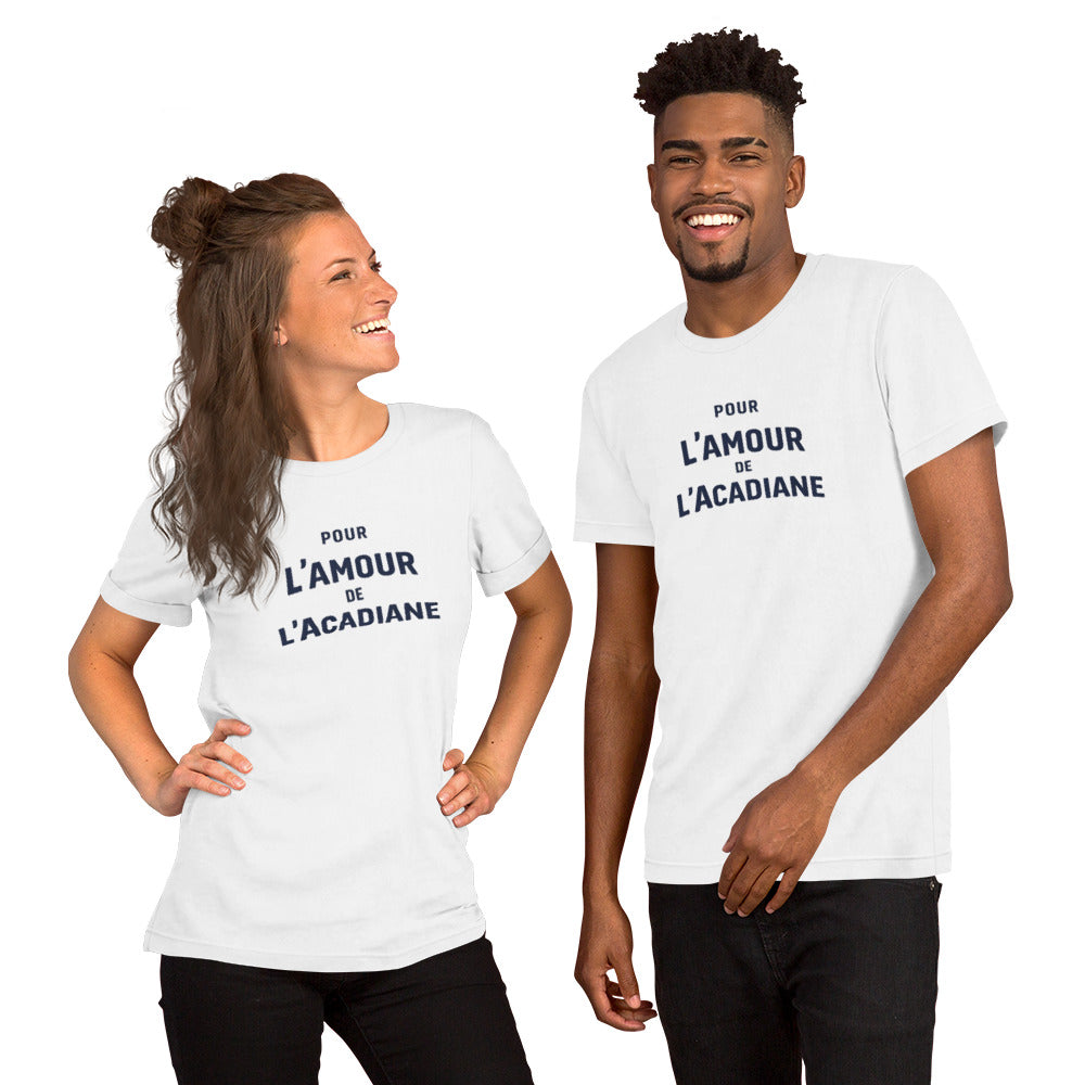 T-shirt Pour l’Amour de l’Acadiane – Design typographique Citroën Acadiane | Collection L’amour