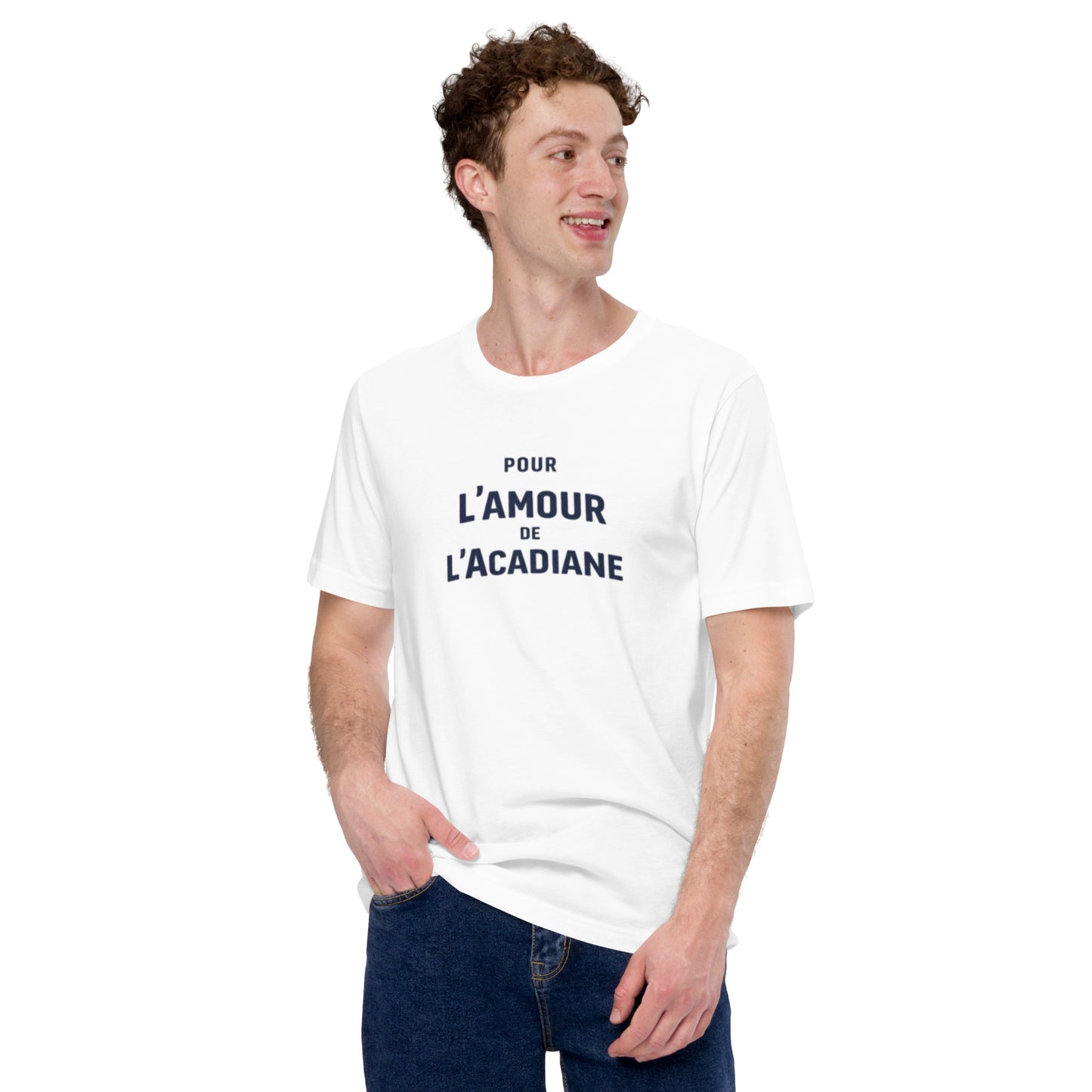 T-shirt Pour l’Amour de l’Acadiane – Design typographique Citroën Acadiane | Collection L’amour