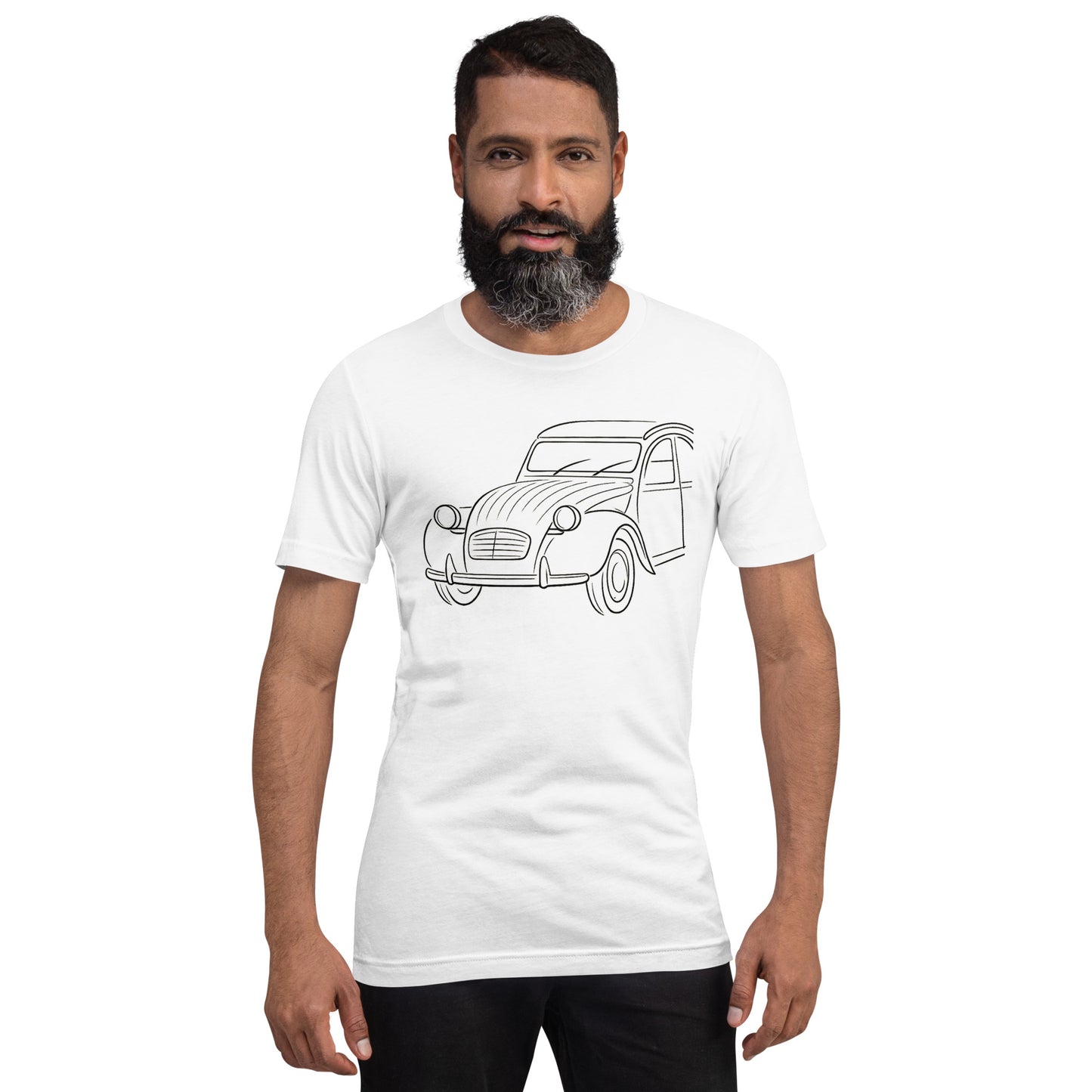 Citroën 2CV T-shirt – Minimalistische Lijntekening van een Franse Klassieker