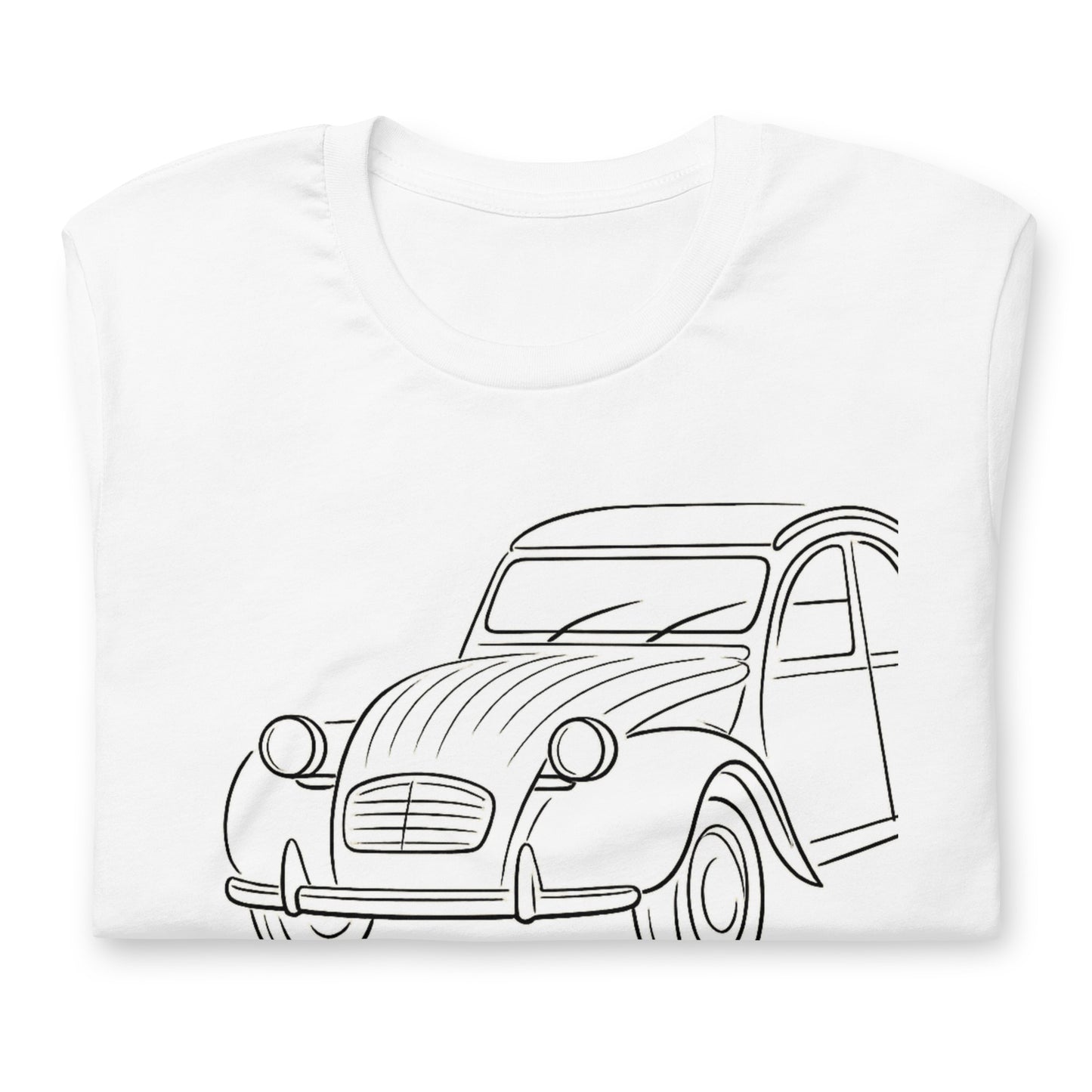 Citroën 2CV T-shirt – Minimalistische Lijntekening van een Franse Klassieker