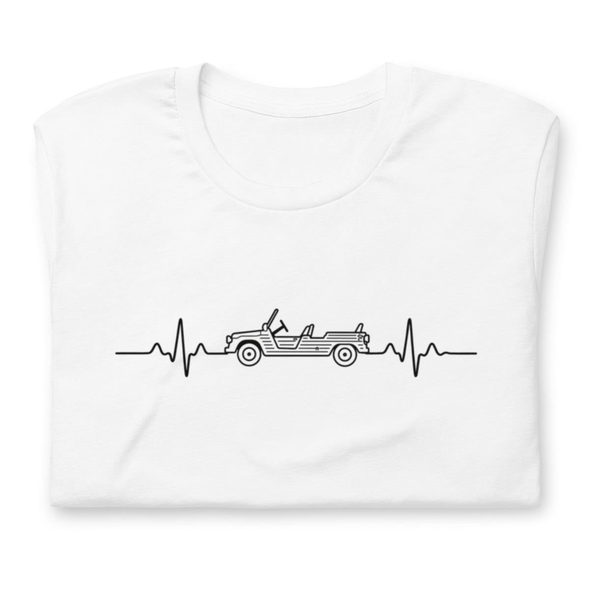 Citroën Méhari Heartbeat T-shirt – Minimalistische Lijntekening | Heartbeat Collectie
