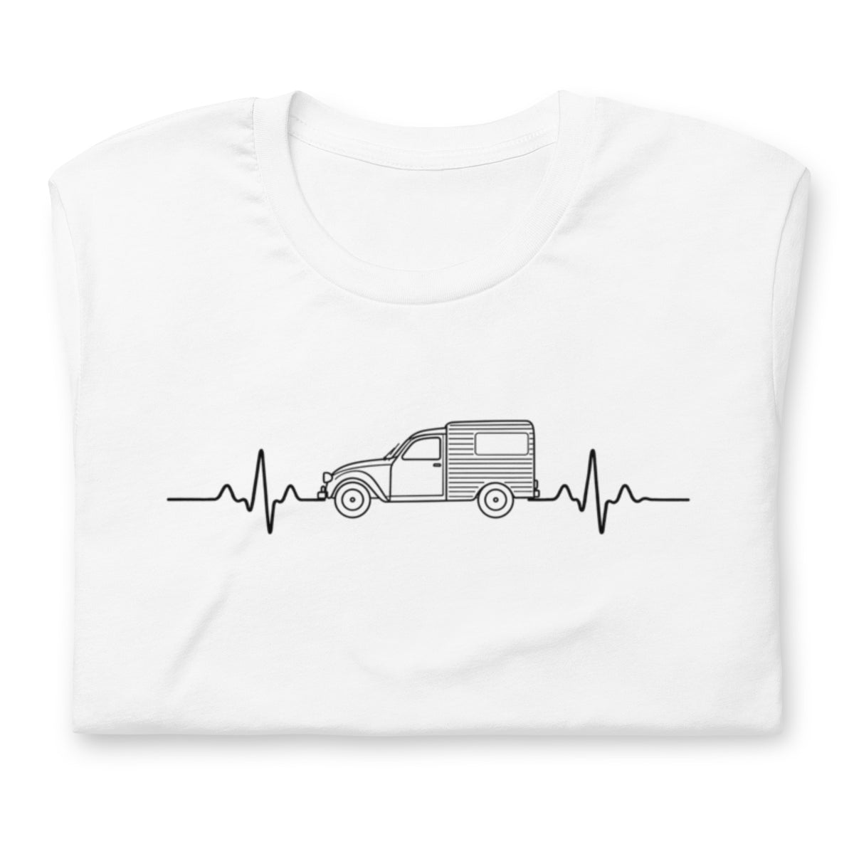 Citroën 2CV Fourgonnette Heartbeat T-shirt – Minimalist Line Drawing | Heartbeat Collection