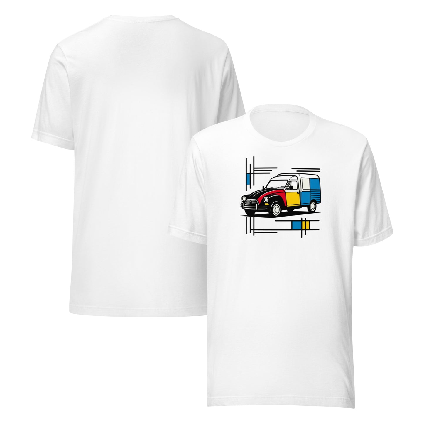 T-shirt "Mondrian Collection – Citroën Acadiane in Colour Art"