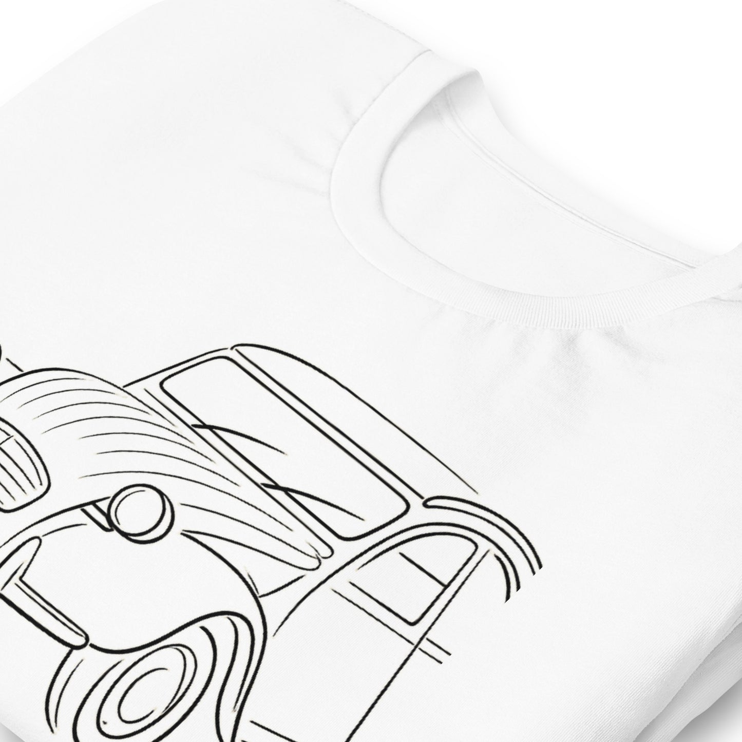 Citroën 2CV T-shirt – Minimalistische Lijntekening van een Franse Klassieker