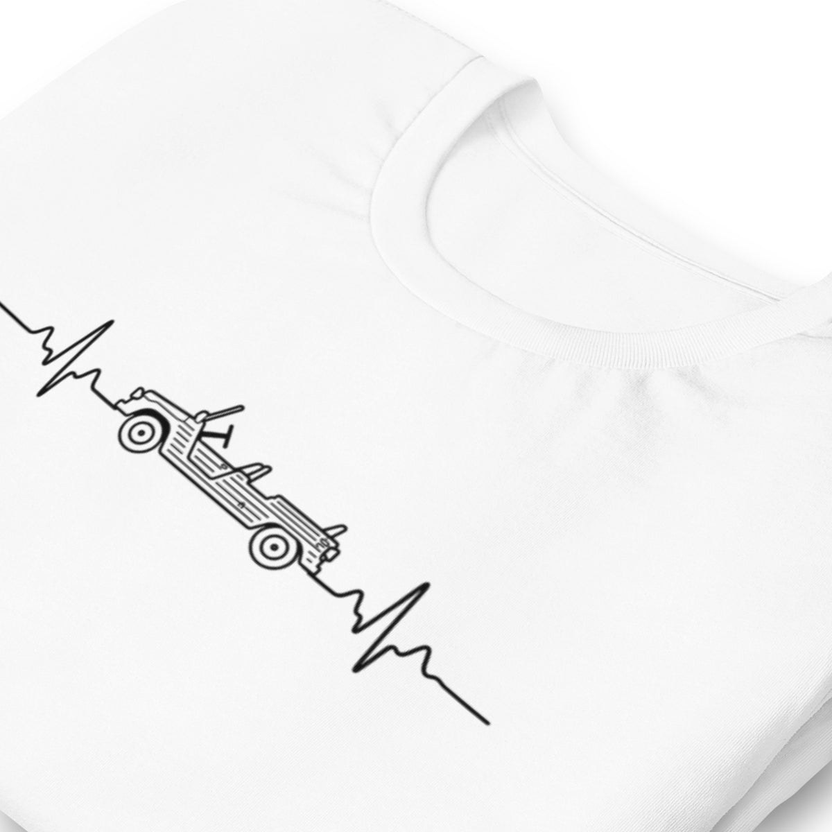 Citroën Méhari Heartbeat T-shirt – Minimalistische Lijntekening | Heartbeat Collectie