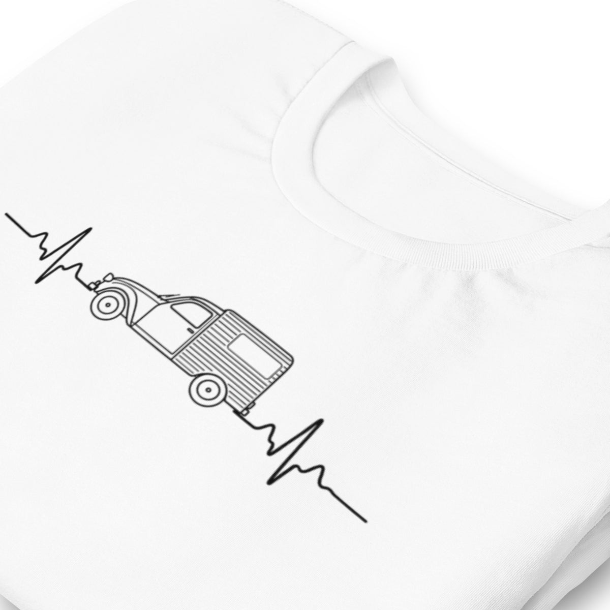 Citroën 2CV Fourgonnette Heartbeat T-shirt – Minimalist Line Drawing | Heartbeat Collection