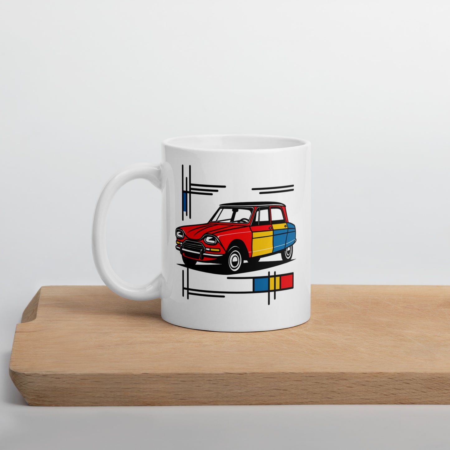 Mug Citroën Ami 6 Mondrian – Une icône artistique pour votre moment de plaisir quotidien
