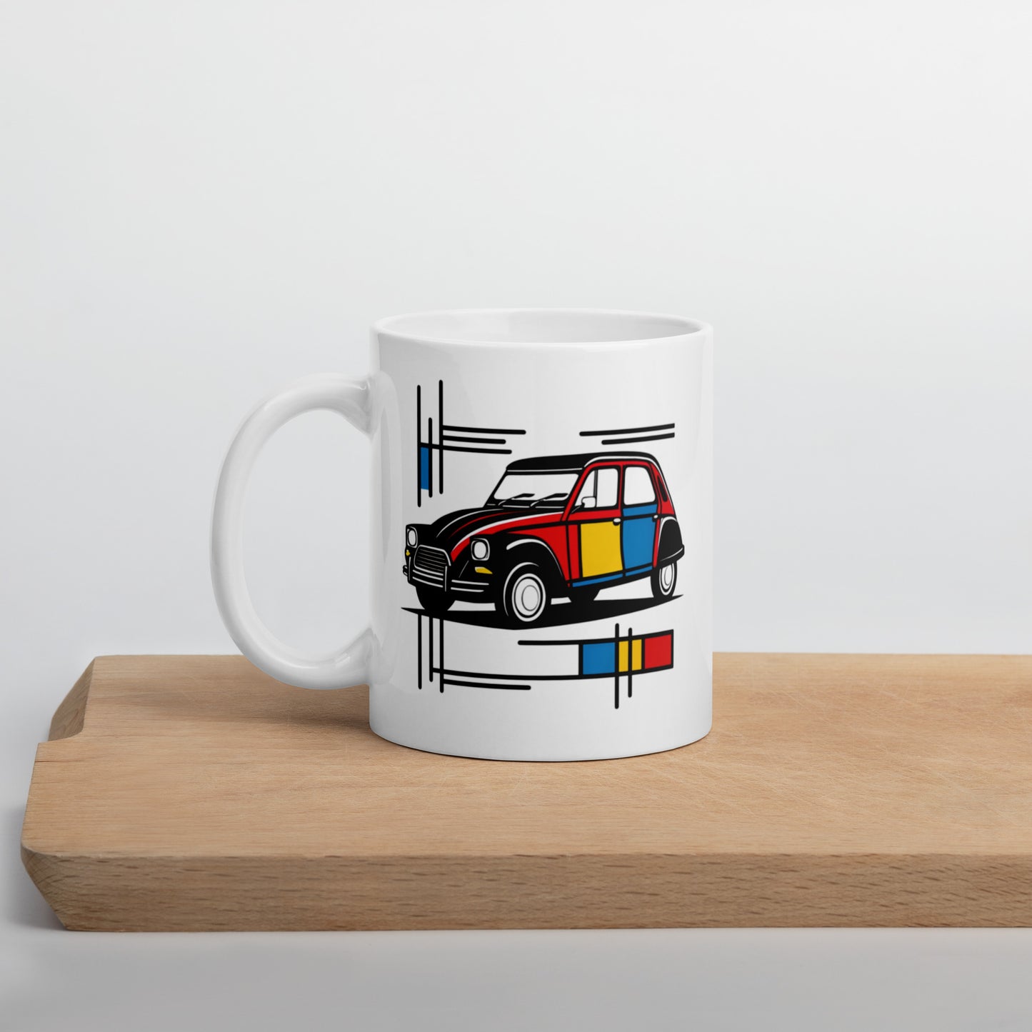Mok Citroën Dyane Mondriaan – Een vrolijke klassieker in kunstzinnige kleuren