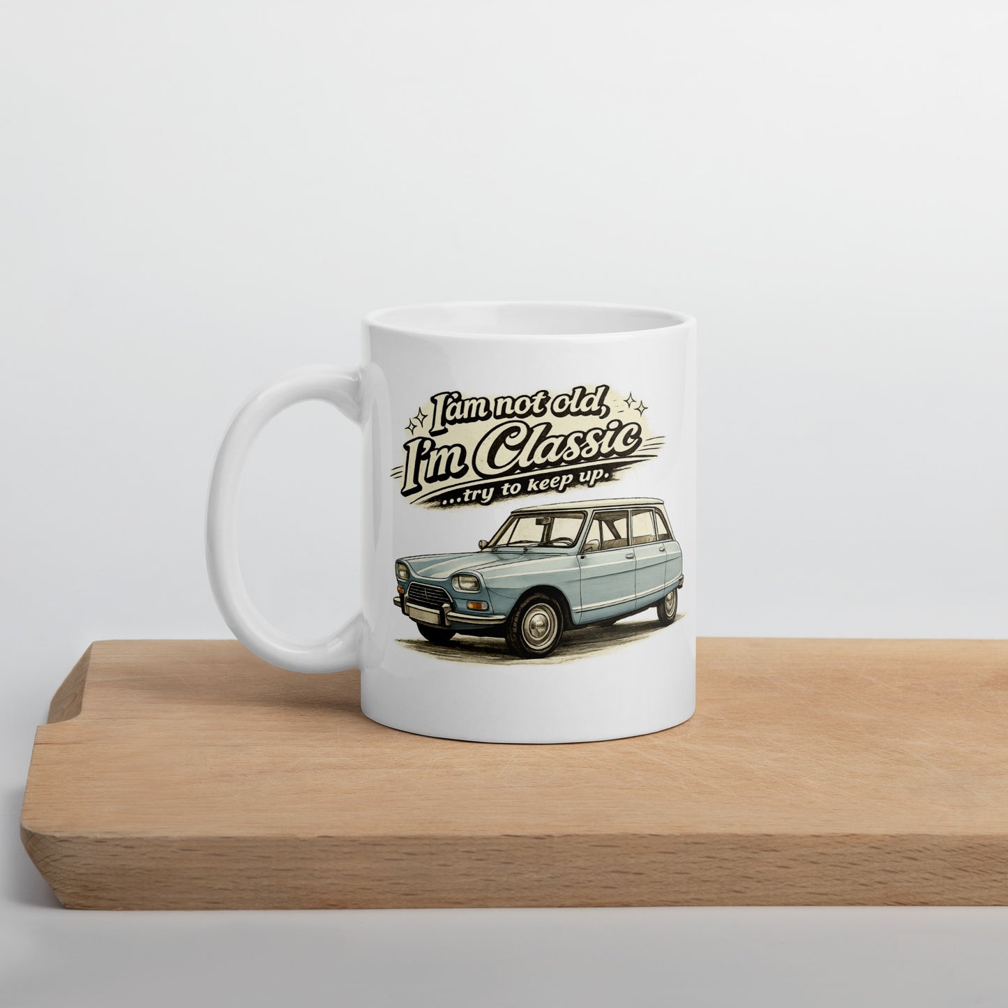 Citroën Ami 8 Mok – Vintage Auto Illustratie | Classic Collectie Keramische Koffiemok