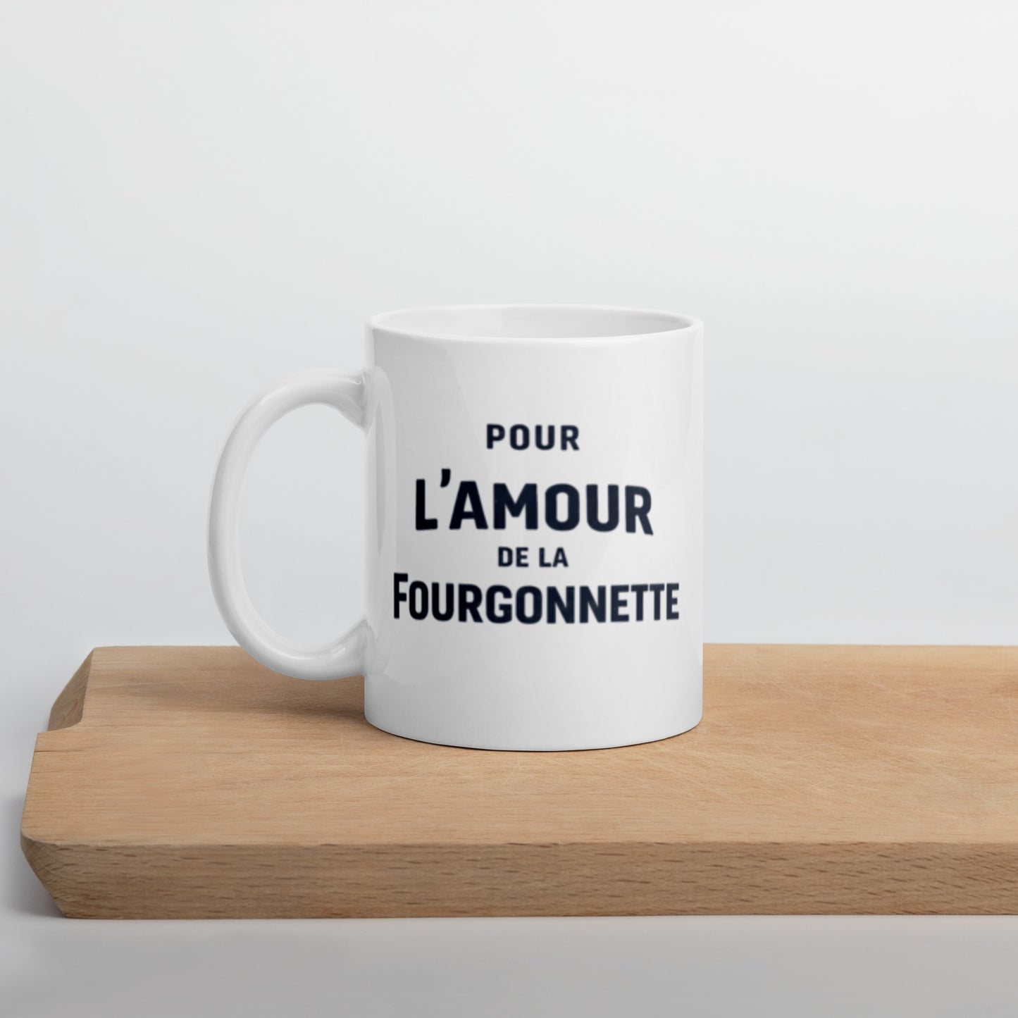 For the Love of the Fourgonnette Mok - Typographic Design | L'amour Collection Ceramic Coffee Mug