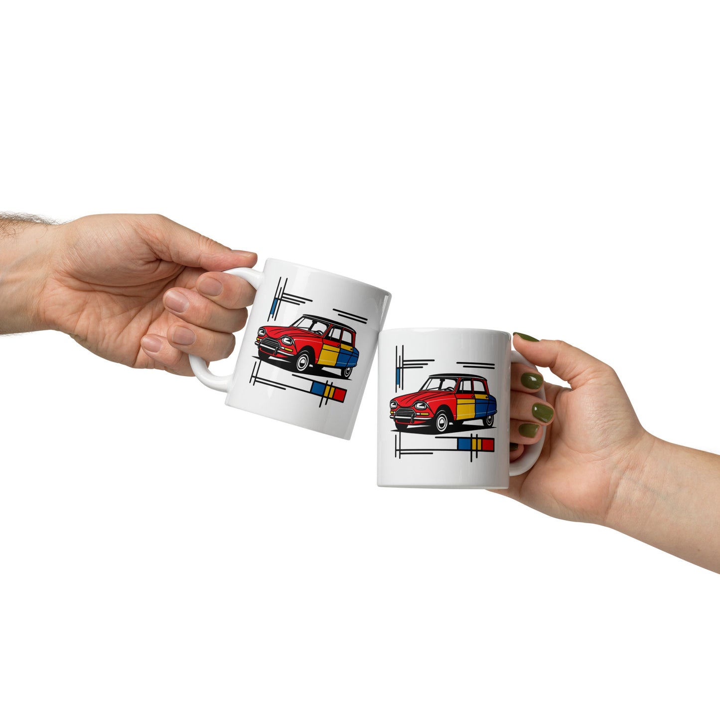 Mug Citroën Ami 6 Mondrian – Une icône artistique pour votre moment de plaisir quotidien