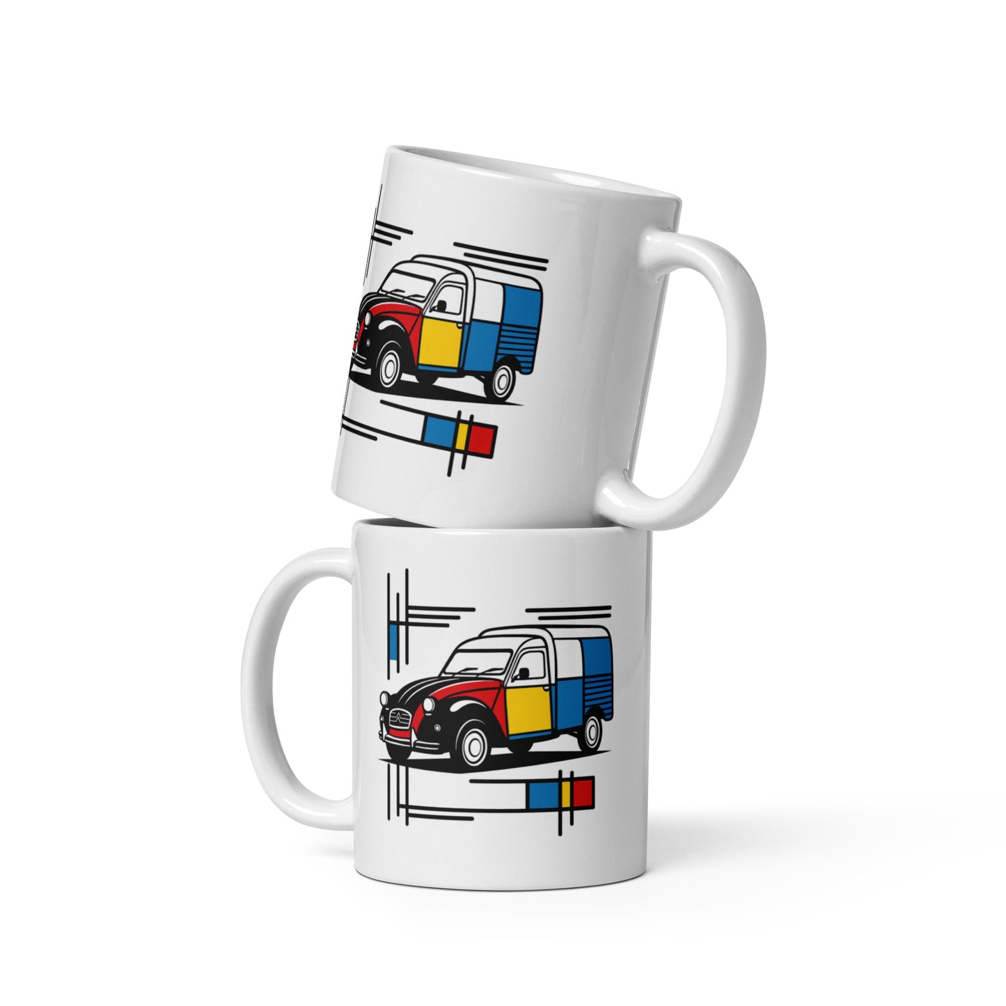 Citroën Fourgonnette Mondrian Mug – A cheerful ode to the iconic Van