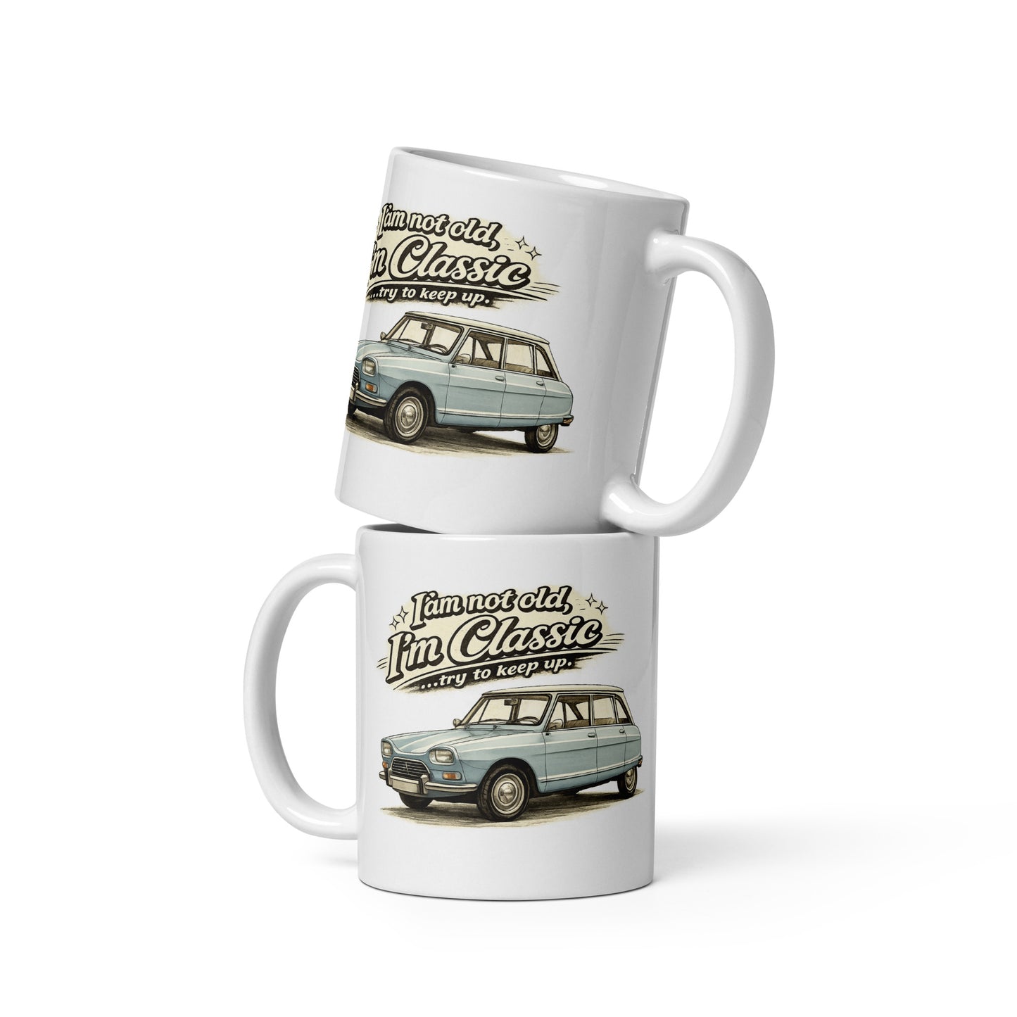 Citroën Ami 8 Mok – Vintage Auto Illustratie | Classic Collectie Keramische Koffiemok