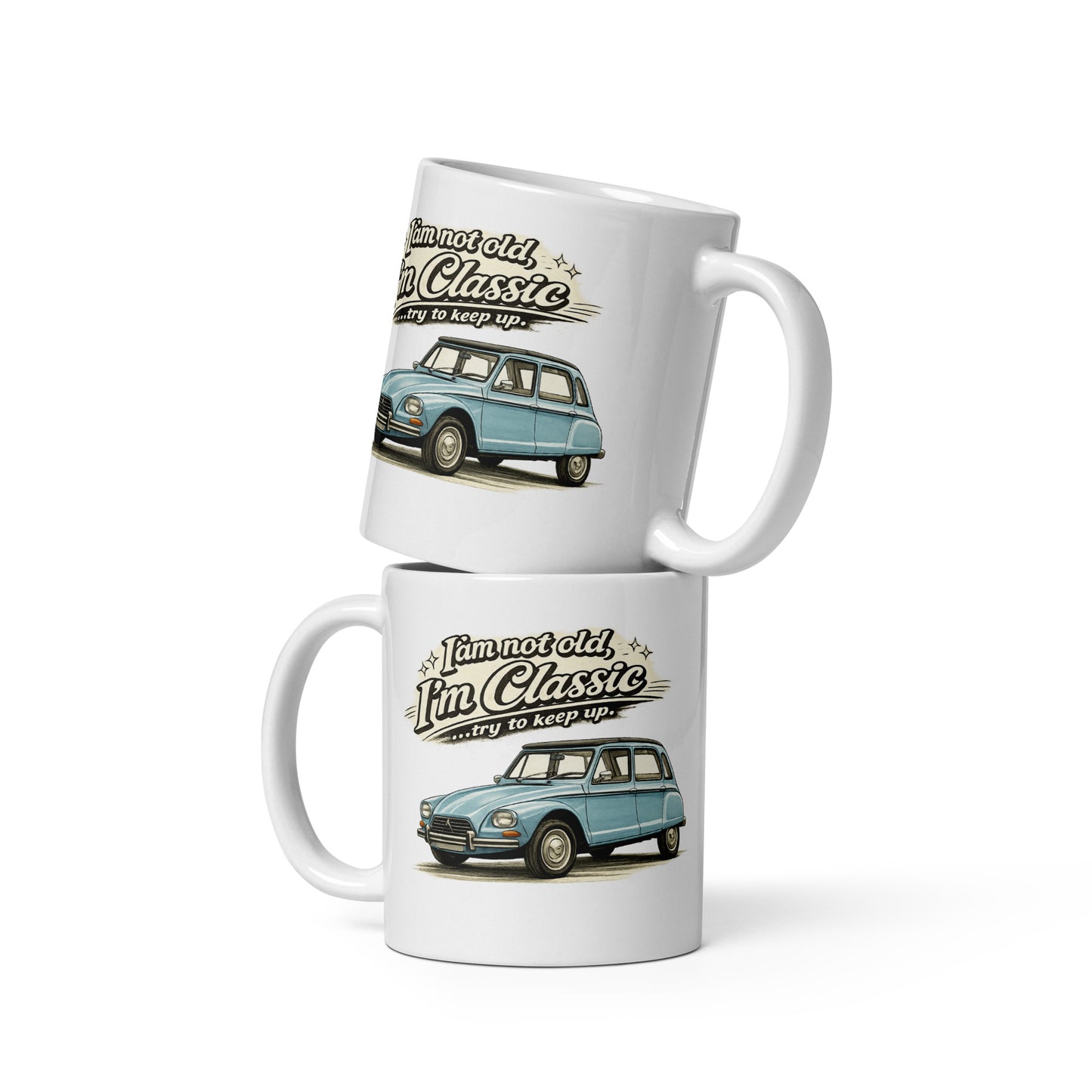 Citroën Dyane Mug – Vintage Car Illustration | Classic Collection Ceramic Coffee Mug