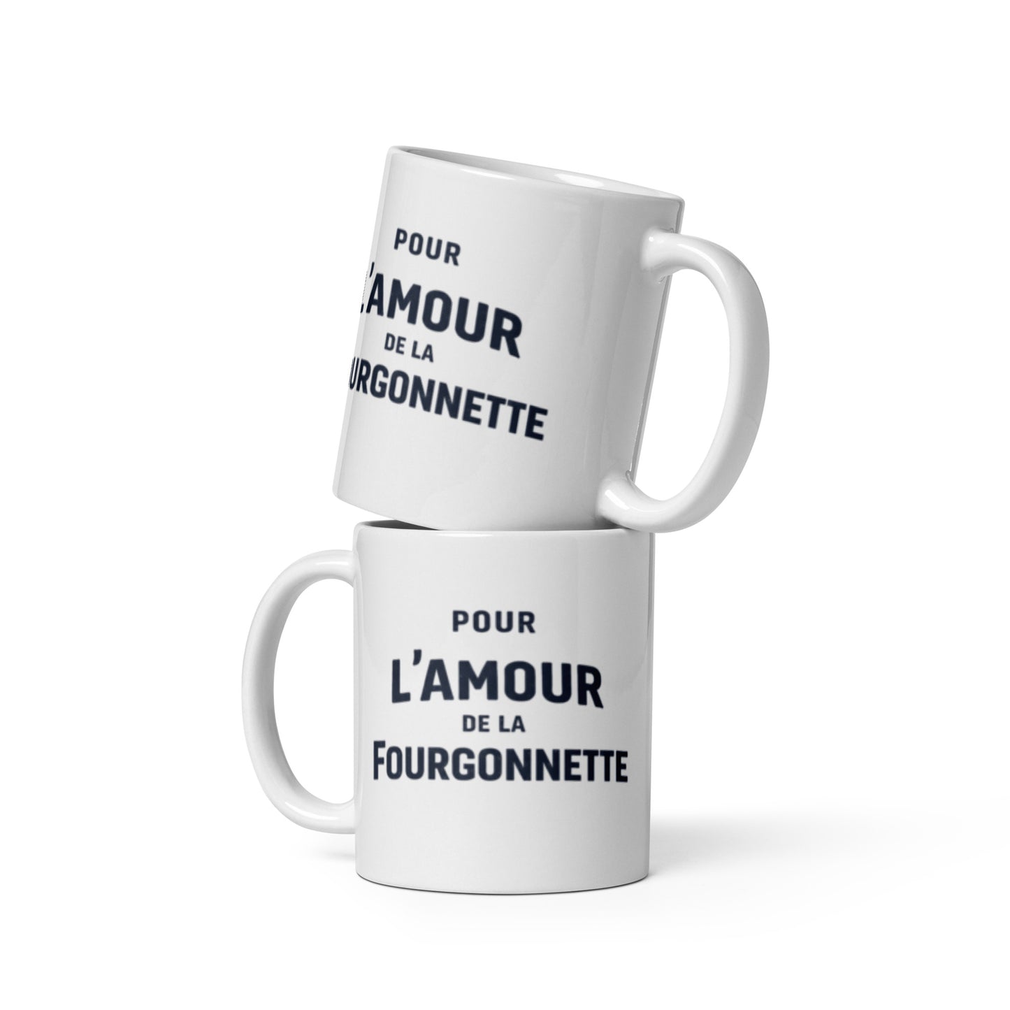 For the Love of the Fourgonnette Mok - Typographic Design | L'amour Collection Ceramic Coffee Mug