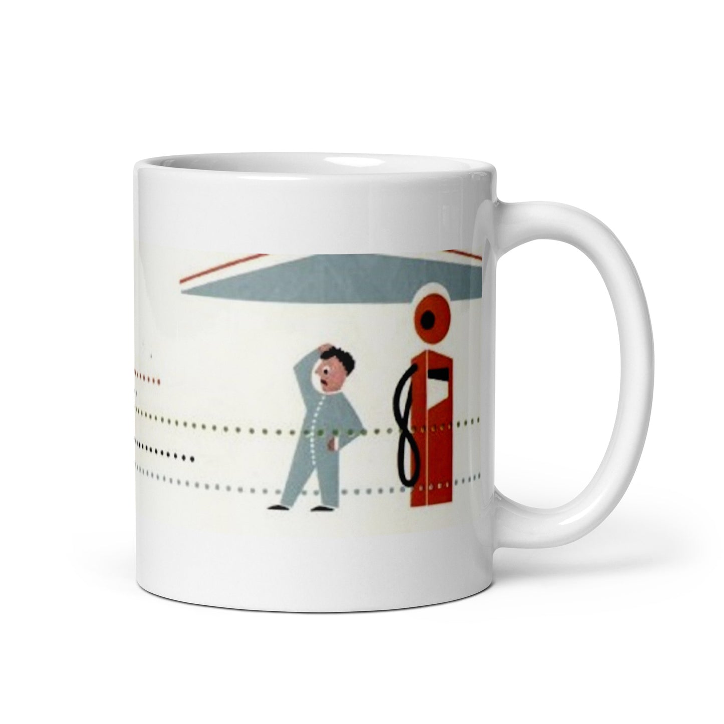 White glossy mug with economical 2cv theme available in 3 sizes