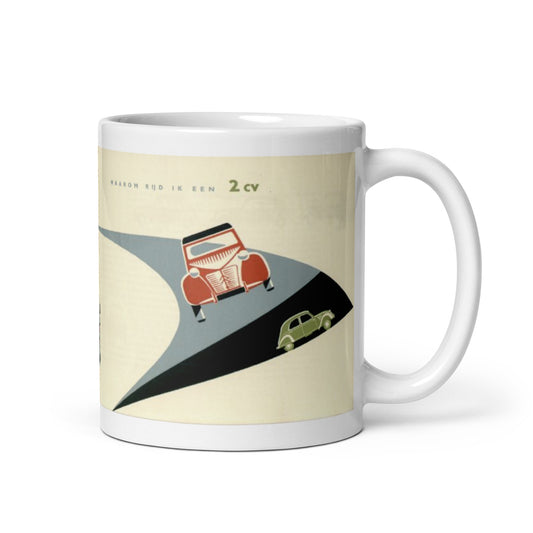 Pourquoi je conduis une 2CV mug blanc brillant - 300 ml