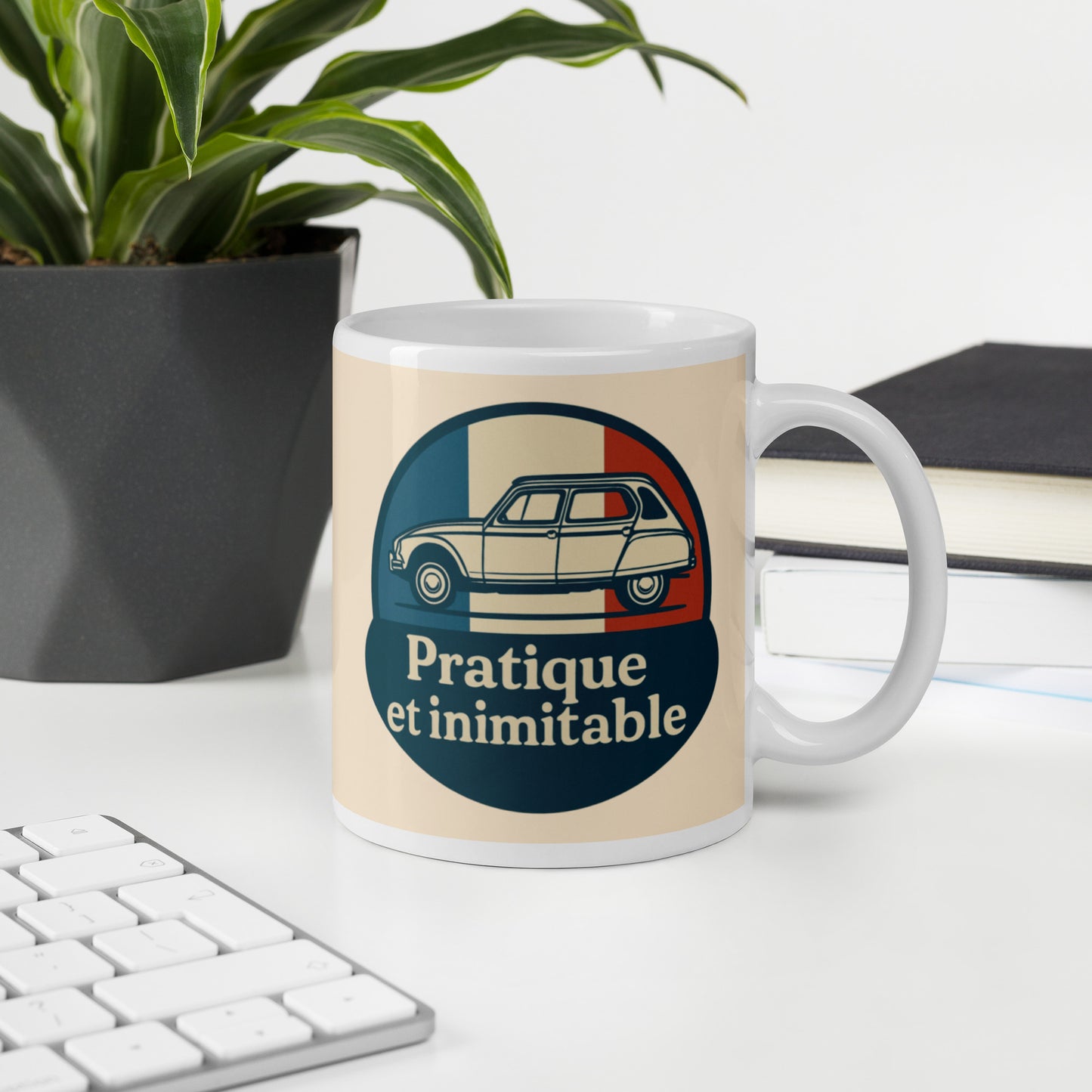 ☕ Mug “Pratique et Inimitable” – Citroën Dyane, For Stylish Sips!