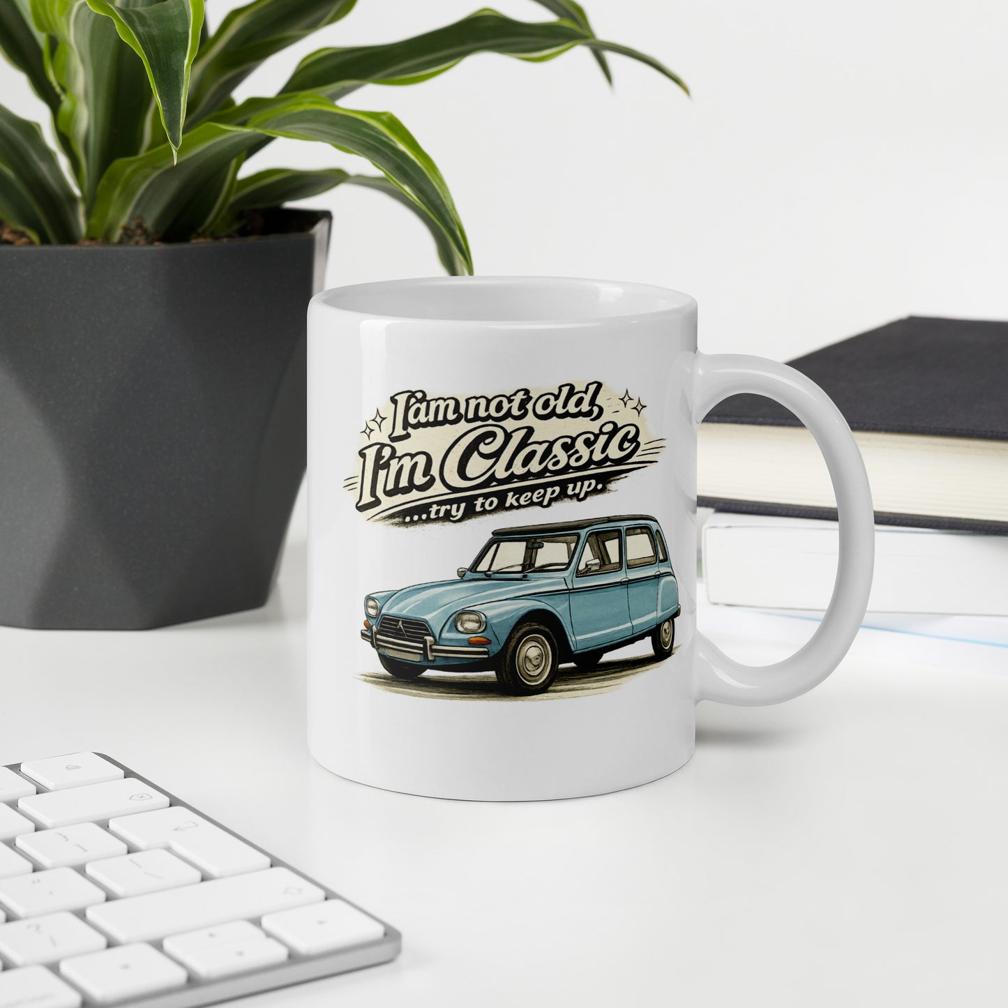 Citroën Dyane Mug – Vintage Car Illustration | Classic Collection Ceramic Coffee Mug