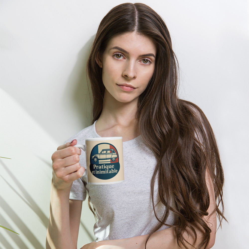 ☕ Mug “Pratique et Inimitable” – Citroën Dyane, For Stylish Sips!