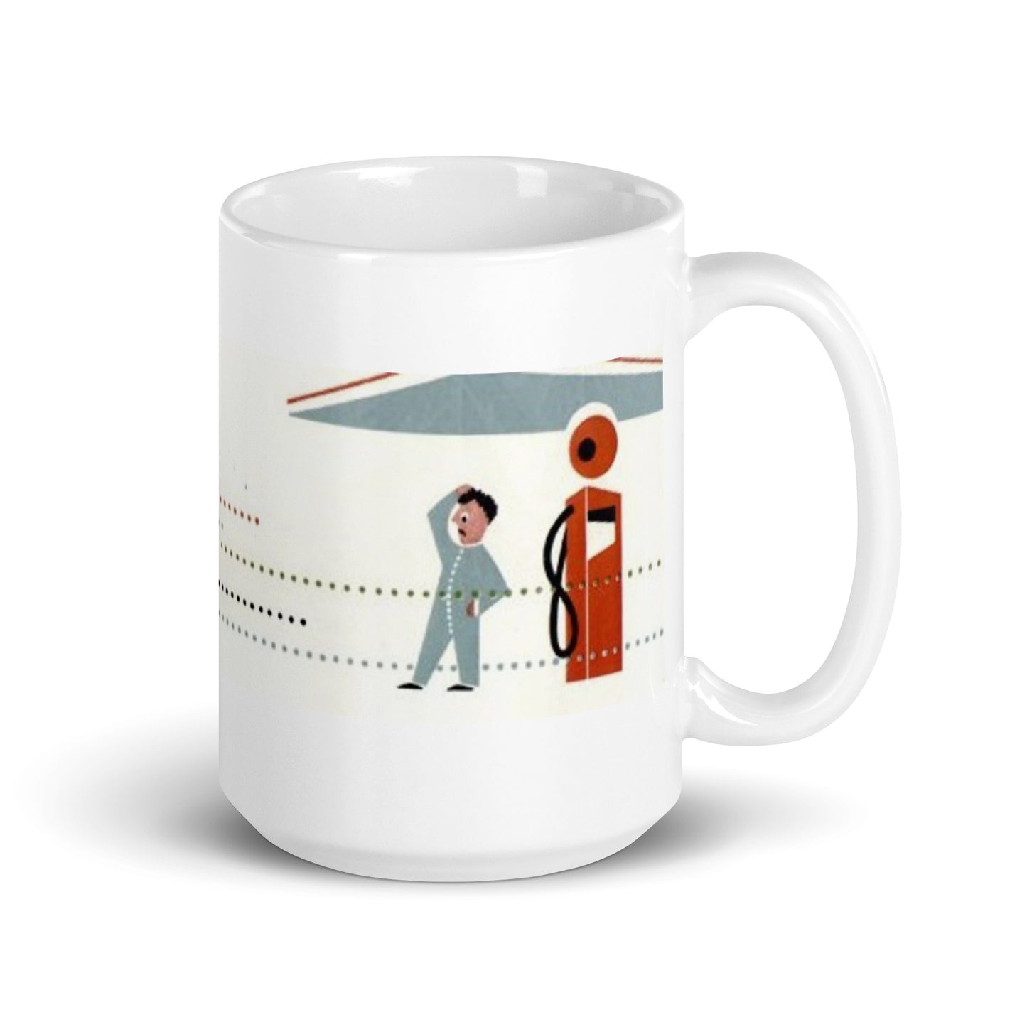 White glossy mug with economical 2cv theme available in 3 sizes