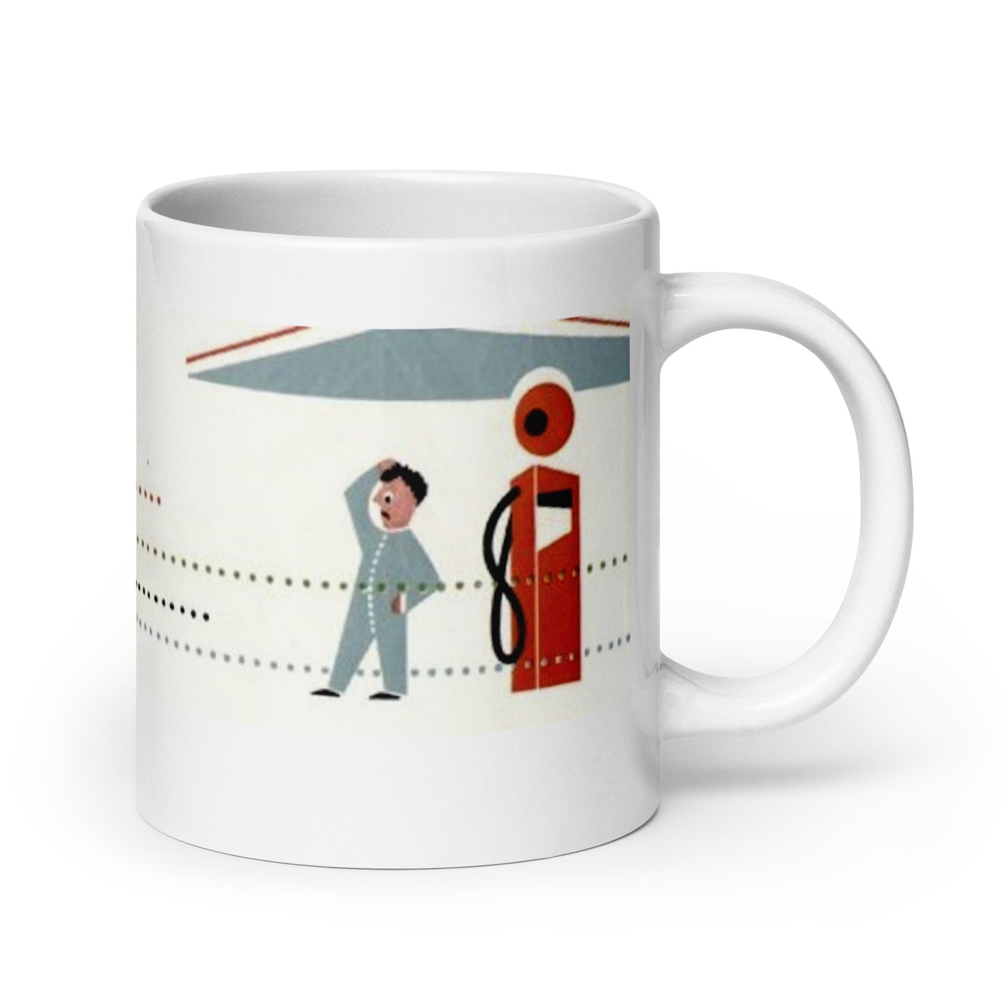 White glossy mug with economical 2cv theme available in 3 sizes