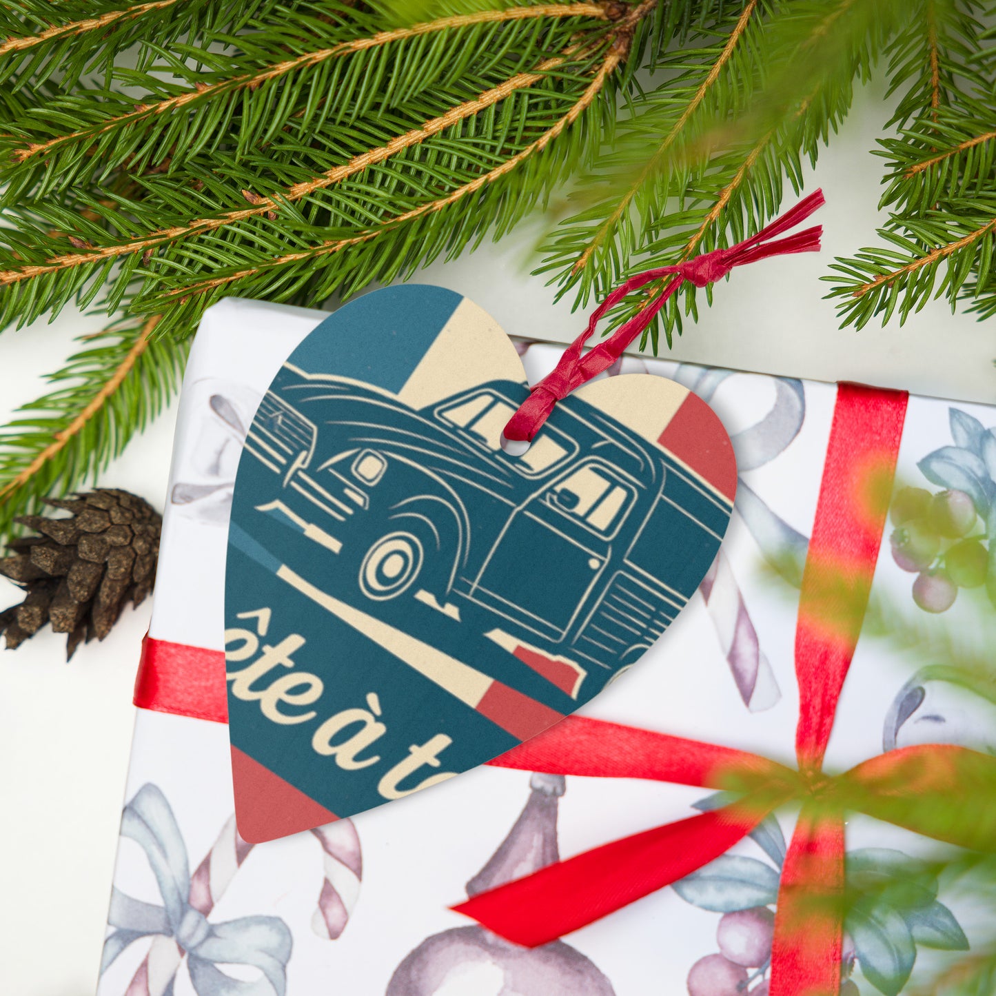 Houten (Kerst-)Ornament – Citroën Acadiane Retro Design