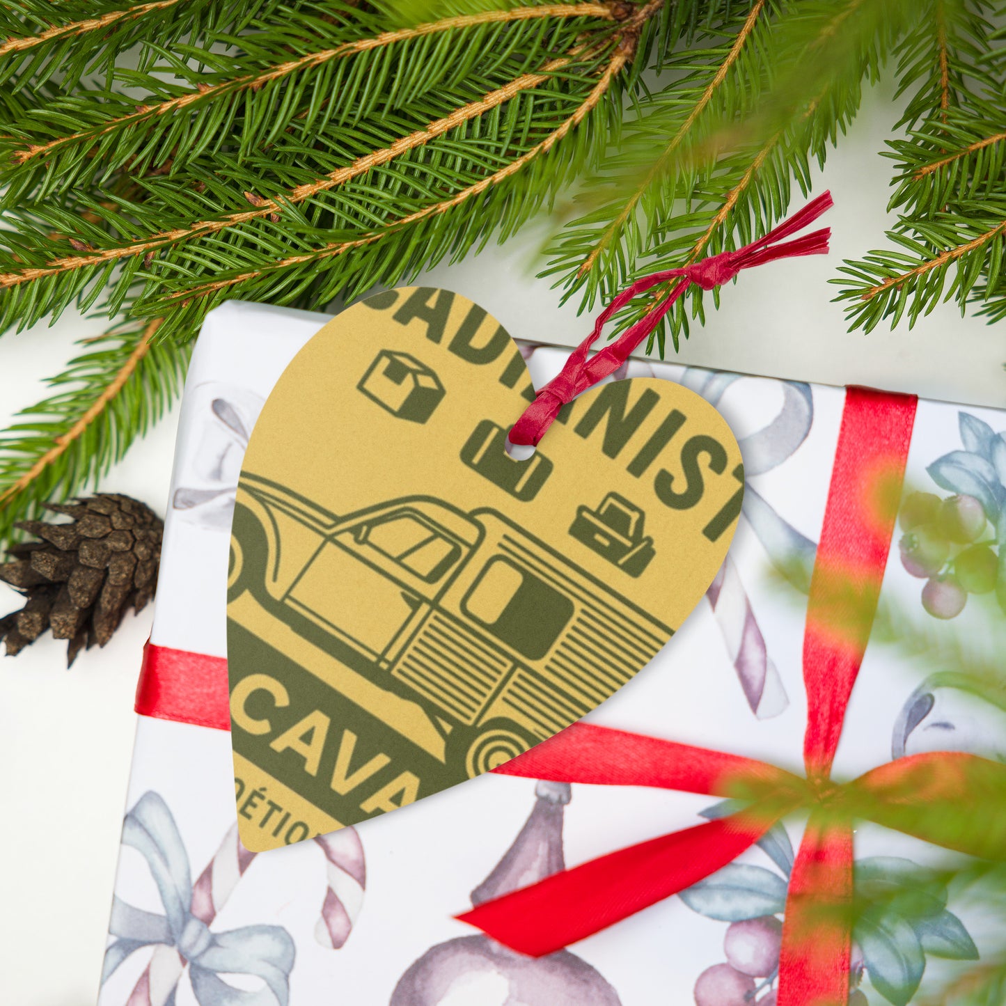 Houten (Kerst-)ornament – Citroën Acadiane Retro Design