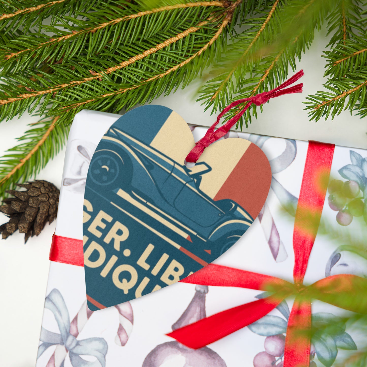 Houten (Kerst-)ornament – Burton Sportscar Retro Design