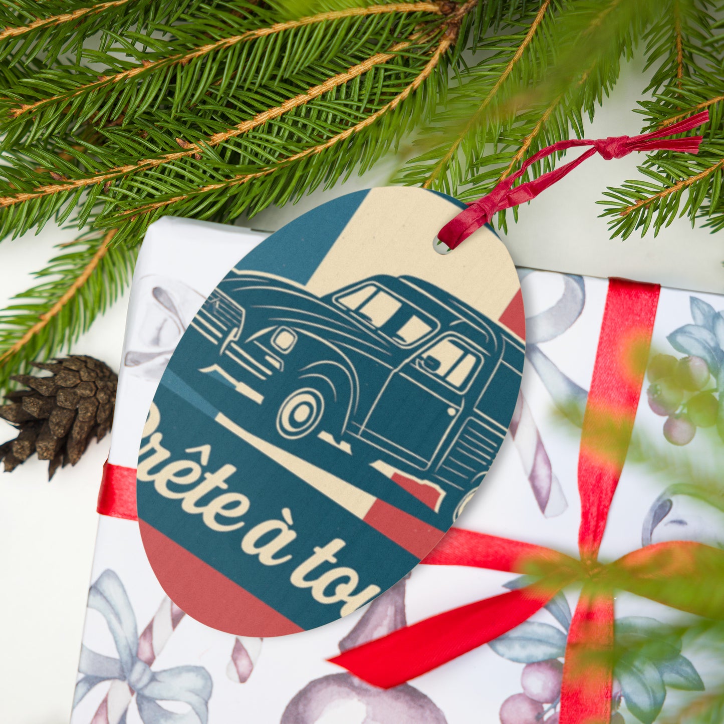 Houten (Kerst-)Ornament – Citroën Acadiane Retro Design