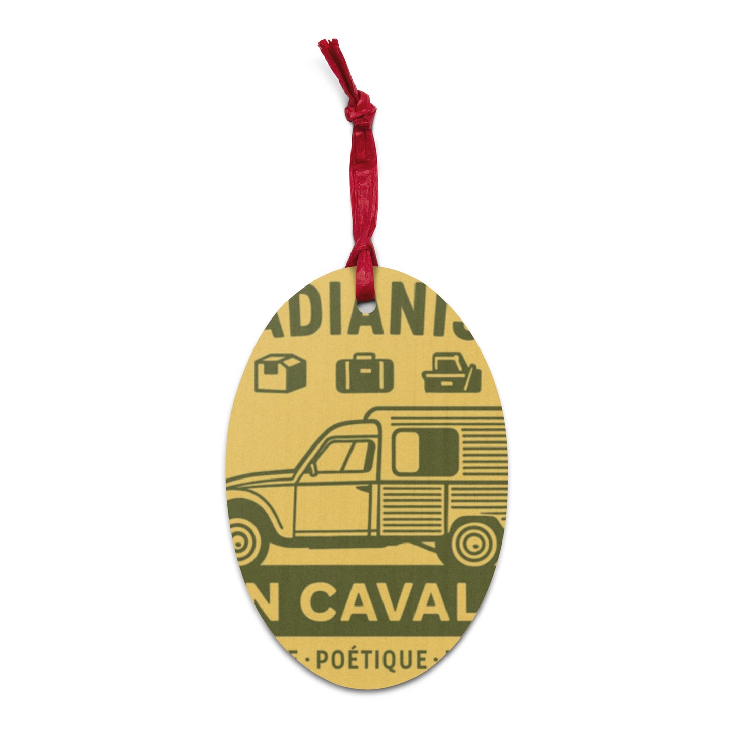 Houten (Kerst-)ornament – Citroën Acadiane Retro Design