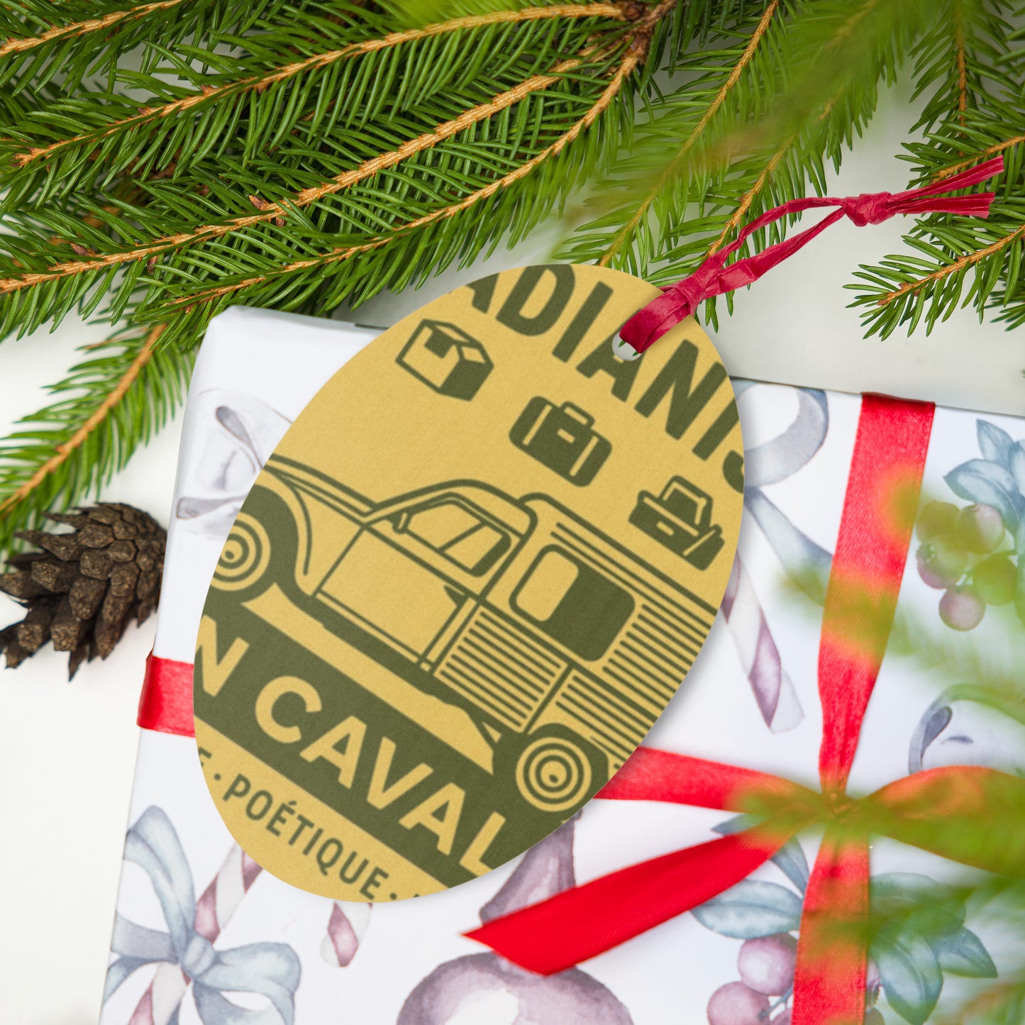 Houten (Kerst-)ornament – Citroën Acadiane Retro Design