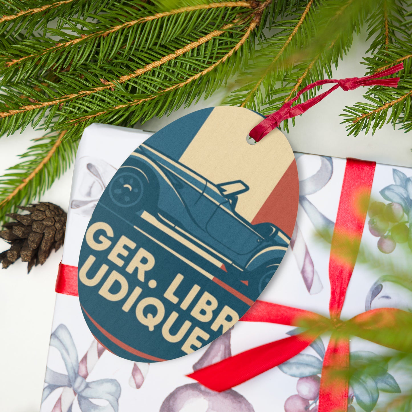 Houten (Kerst-)ornament – Burton Sportscar Retro Design