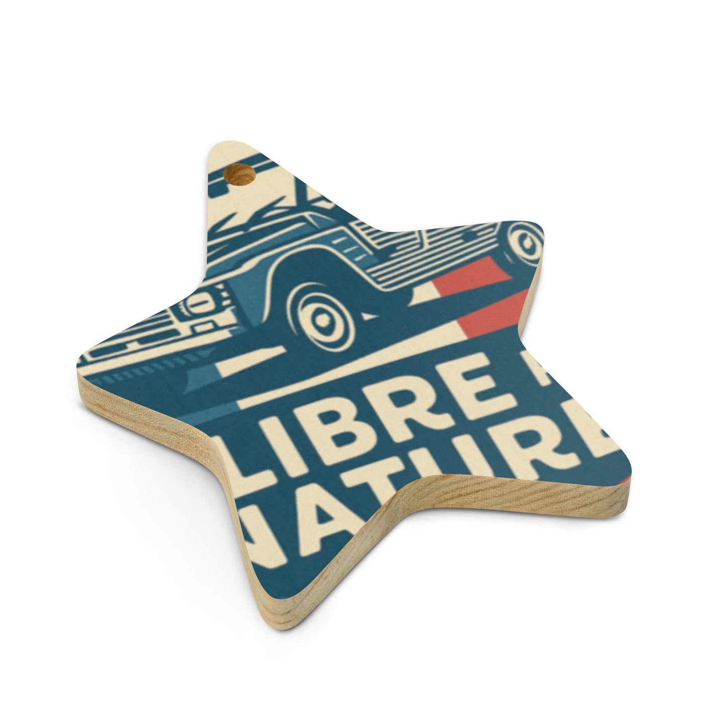 Wooden Ornament "Libre par Nature – Citroën Méhari"