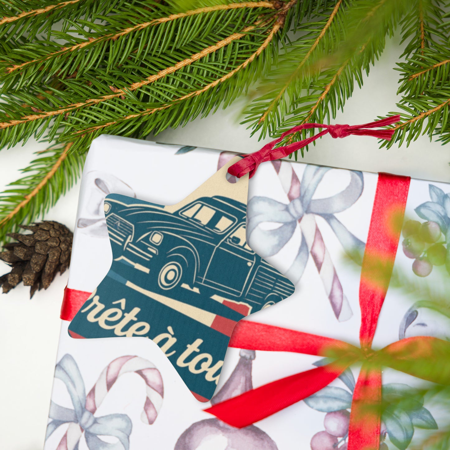 Houten (Kerst-)Ornament – Citroën Acadiane Retro Design