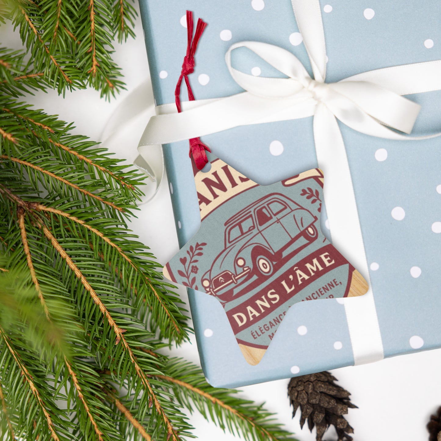 Houten (Kerst-)ornament – Citroën Dyane Retro Design