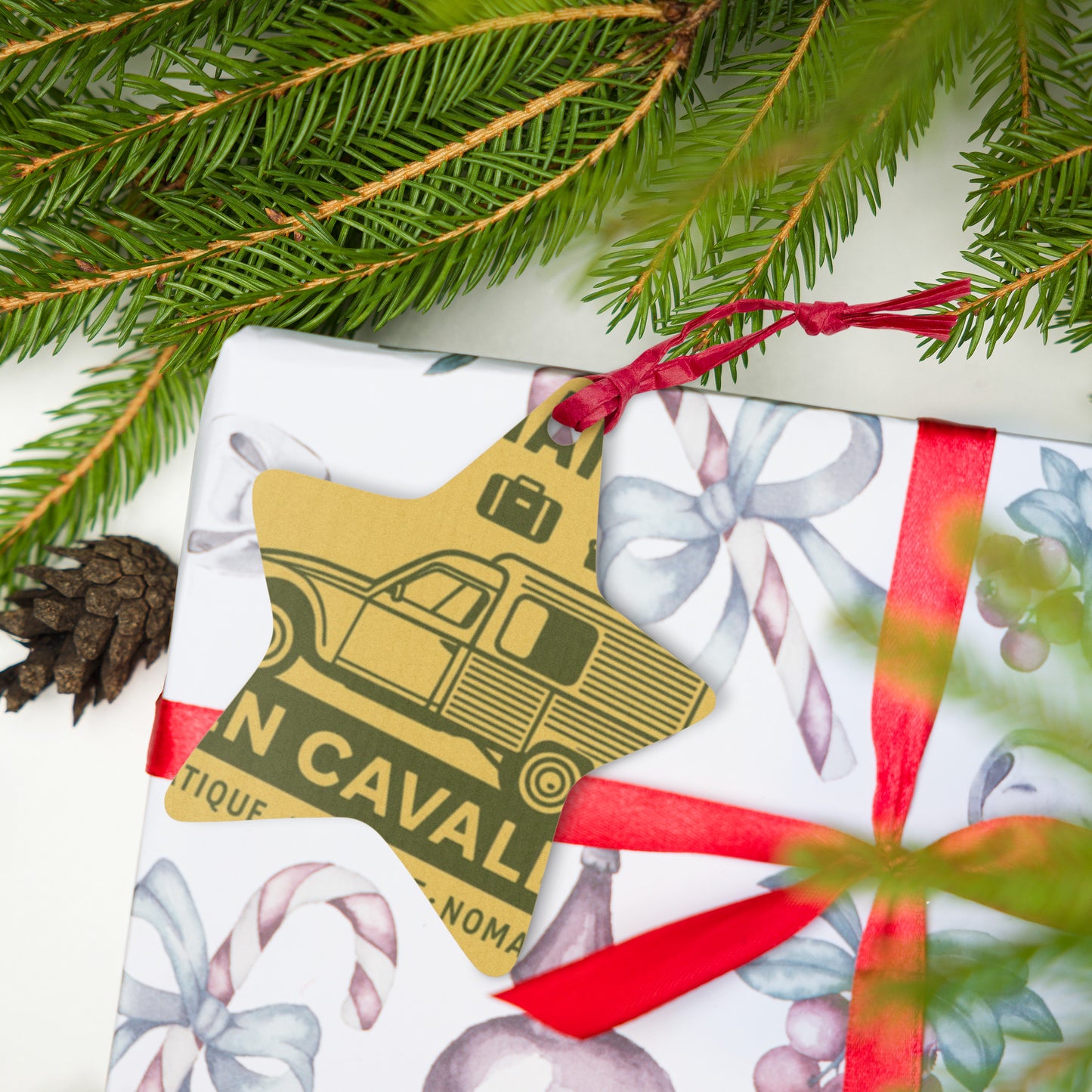 Houten (Kerst-)ornament – Citroën Acadiane Retro Design