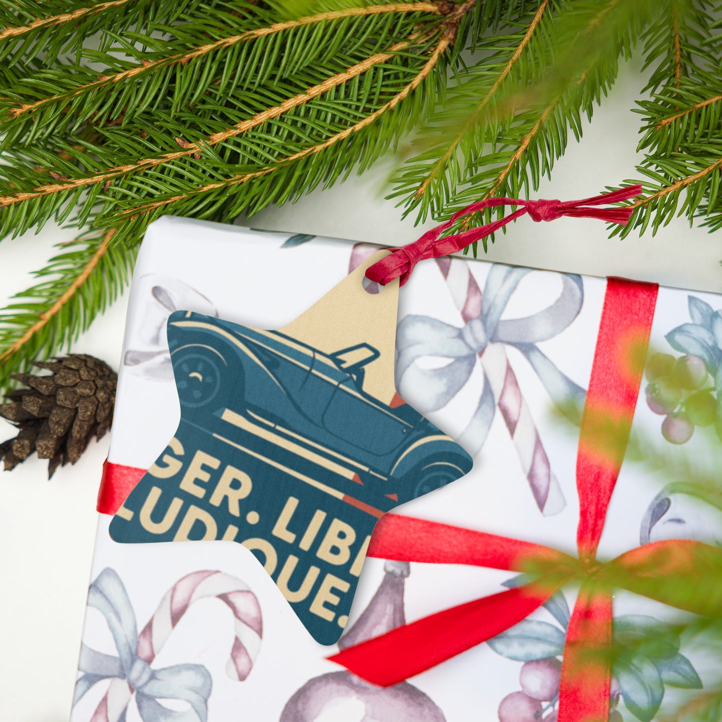 Houten (Kerst-)ornament – Burton Sportscar Retro Design