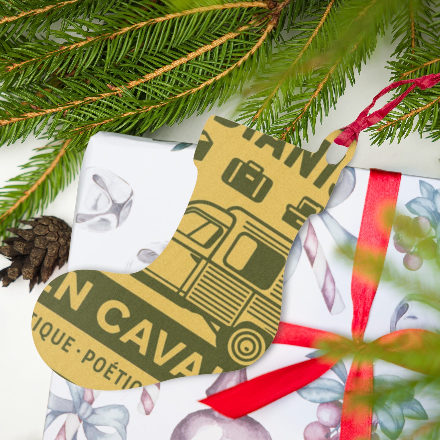 Houten (Kerst-)ornament – Citroën Acadiane Retro Design